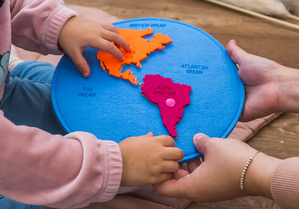 Interaktivna karta Interaktivna Montessori karta za učenje