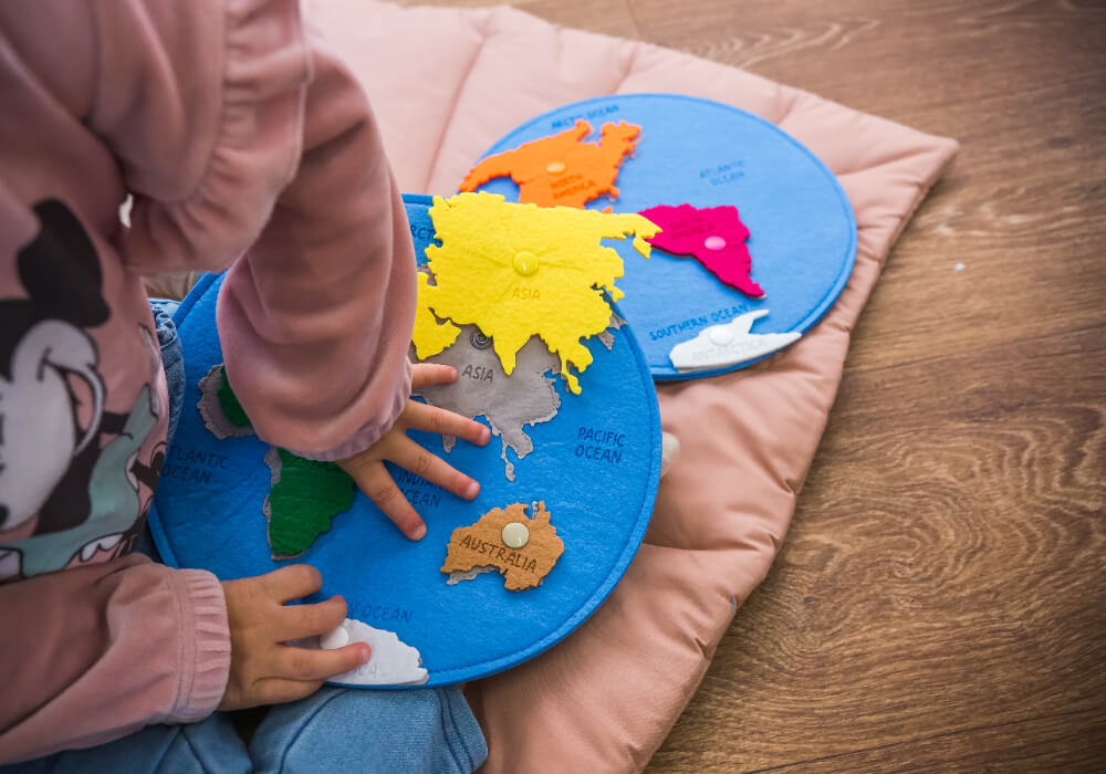 Map with Continents World map with marked continents