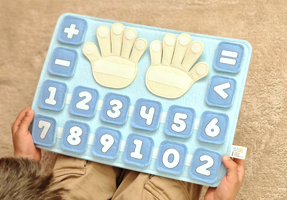 Tabla pametnih prstića – Montessori igračka za prve matematičke vještine plava
